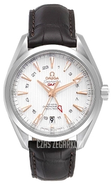 Omega Seamaster Aqua Terra 150m Co-Axial GMT 43mm Biały/Skóra Ø43 mm 231.13.43.22.02.004