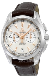 Omega Seamaster Aqua Terra 150m Co-Axial Chronograph GMT 43mm Srebrny/Skóra Ø43 mm 231.13.43.52.02.001