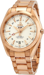 Omega Seamaster Aqua Terra 150m Co-Axial GMT 43mm Biały/18 karatowe różowe złoto Ø43 mm 231.50.43.22.02.001