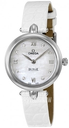 Omega De Ville Prestige Quartz 27.4mm Biały/Skóra Ø27.4 mm 424.13.27.60.55.001