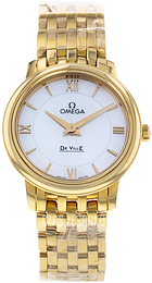 Omega De Ville Prestige Quartz 27.4mm Biały/18 karatowe żółte złoto Ø27.4 mm 424.50.27.60.05.001