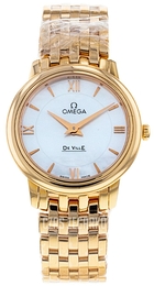Omega De Ville Prestige Quartz 27.4mm Biały/18 karatowe różowe złoto Ø27.4 mm 424.50.27.60.05.002