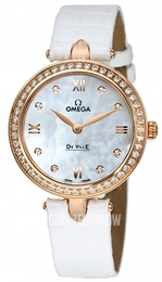 Omega De Ville Prestige Quartz 27.4mm Biały/Skóra Ø27.4 mm 424.58.27.60.55.002
