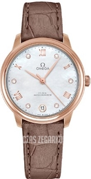 Omega De Ville Prestige Biały/Skóra Ø34 mm 434.53.34.20.55.001