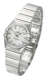 Omega Constellation Quartz 24mm Biały/Stal Ø24 mm 123.15.24.60.05.001