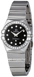 Omega Constellation Quartz 24mm Czarny/Stal Ø24 mm 123.15.24.60.51.002