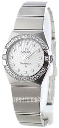 Omega Constellation Quartz 24mm Biały/Stal Ø24 mm 123.15.24.60.55.002