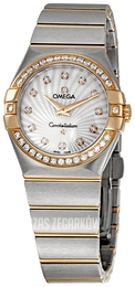 Omega Constellation Quartz 27mm Biały/18 karatowe różowe złoto Ø27 mm 123.25.27.60.55.002