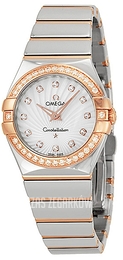 Omega Constellation Quartz 27mm Biały/18 karatowe różowe złoto Ø27 mm 123.25.27.60.55.006