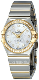 Omega Constellation Quartz 27mm Biały/18 karatowe żółte złoto Ø27 mm 123.25.27.60.55.007