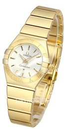 Omega Constellation Brushed Quartz Srebrny/18 karatowe żółte złoto Ø24 mm 123.50.24.60.02.002
