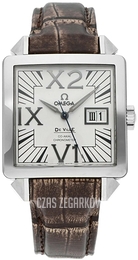 Omega De Ville X2 Big Date Biały/Skóra 35x35 mm 7813.30.39