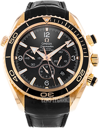 Omega Seamaster Planet Ocean Chrono Czarny/Skóra Ø45.5 mm 222.63.46.50.01.001