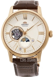 Orient Moonphase Zloty/Skóra Ø42 mm RA-AS0010S10B