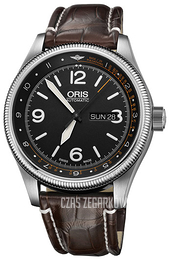 Oris Aviation Czarny/Skóra Ø45 mm 01 735 7728 4084-Set LS Kroko