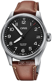 Oris Aviation Czarny/Skóra Ø41 mm 01 751 7761 4164-07 6 20 07LC