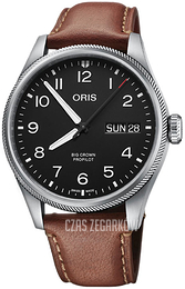 Oris Aviation Czarny/Skóra Ø44 mm 01 752 7760 4164-07 5 22 07LC