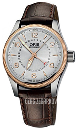 Oris Aviation Srebrny/Skóra Ø40 mm 01 754 7679 4361-07 5 20 77FC