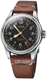 Oris Aviation Czarny/Skóra Ø40 mm 01 754 7741 4037-Set LS