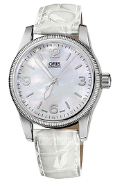 Oris Aviation Big Crown Diamonds Biały/Skóra Ø38 mm 733 7649 4066 LS