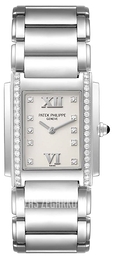 Patek Philippe Twenty~4 Biały/Stal 30x25 mm 4910/10A/011