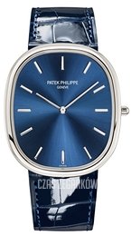 Patek Philippe Golden Ellipse Niebieski/Skóra 35.6x31.1 mm 5738P/001