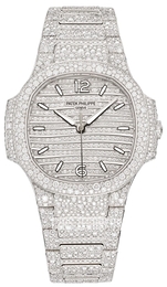 Patek Philippe Nautilus Srebrny/18 karatowe białe złoto Ø35.2 mm 7118/1450G/001