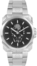 Philipp Plein The Skull Czarny/Stal Ø40 mm PWLAA0622