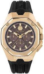 Philipp Plein Octagon Brązowy/Guma Ø44 mm PWTBA0423