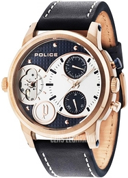 Police Srebrny/Skóra Ø50 mm PL14376JSR.03