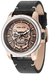 Police Reaper Różowe złoto/Skóra Ø48 mm PL14385JSTR/62