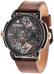 Police Steampunk Czarny/Skóra Ø53 mm PL14693JSB/12A