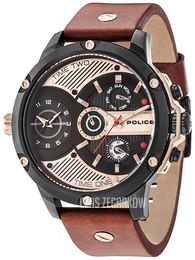 Police Leader Różowe złoto/Skóra Ø52 mm PL15049JSB/02