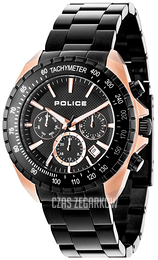 Police Czarny/Stal Ø43 mm PL15328JSRB/02M