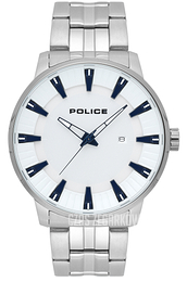 Police Flint Biały/Stal Ø44 mm PL15391JS/04M