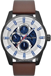 Police Srebrny/Skóra Ø48 mm PL15409JSB.04