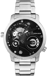 Police Kingsbridge Czarny/Stal Ø48 mm PL15471JS.02M