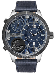 Police Bushmaster Niebieski/Skóra Ø52 mm PL15662XSTU/03