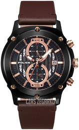 Police Czarny/Skóra Ø45 mm PL15917JSB/02A