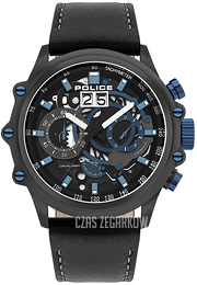 Police Luang Czarny/Skóra Ø48 mm PL16018JSU.02