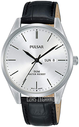 Pulsar Srebrny/Skóra Ø39 mm PJ6115X1