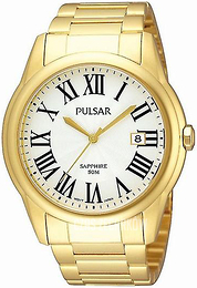 Pulsar Dress Biały/Stal w odcieniu złota Ø40 mm PS9178X1