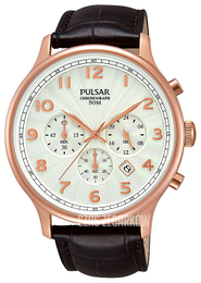 Pulsar Dress Biały/Skóra Ø44 mm PT3644X1