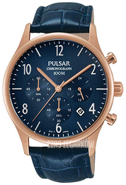 Pulsar Sport Niebieski/Skóra Ø41 mm PT3788X1
