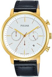 Pulsar Srebrny/Skóra Ø42 mm PT3938X1