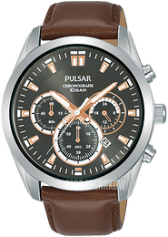 Pulsar Regular Szary/Skóra Ø43 mm PT3A97X1