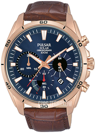 Pulsar Solar Niebieski/Skóra Ø44 mm PZ5062X1