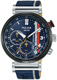 Pulsar Solar Niebieski/Skóra Ø44 mm PZ5079X1