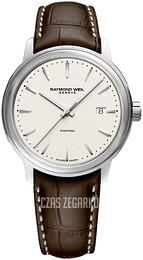 Raymond Weil Maestro Biały/Skóra Ø40 mm 2237-STC-65011