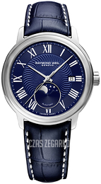 Raymond Weil Maestro Niebieski/Skóra Ø40 mm 2239-STC-00509